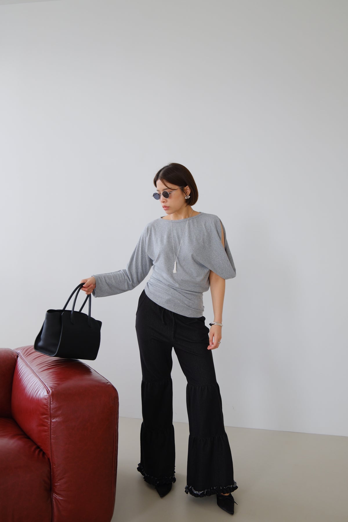 Demi Panel Flare Denim Pants