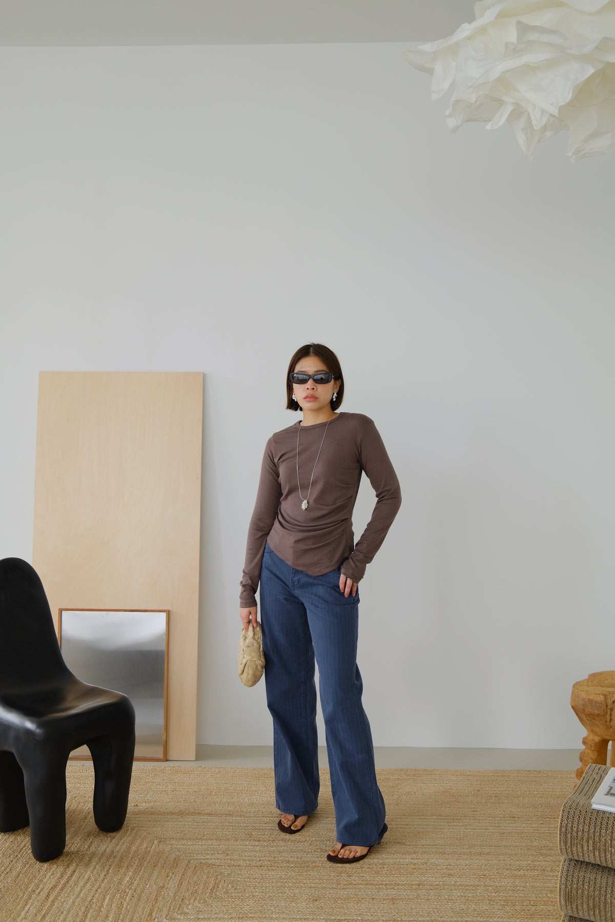 Drape Side Long Sleeve Tee