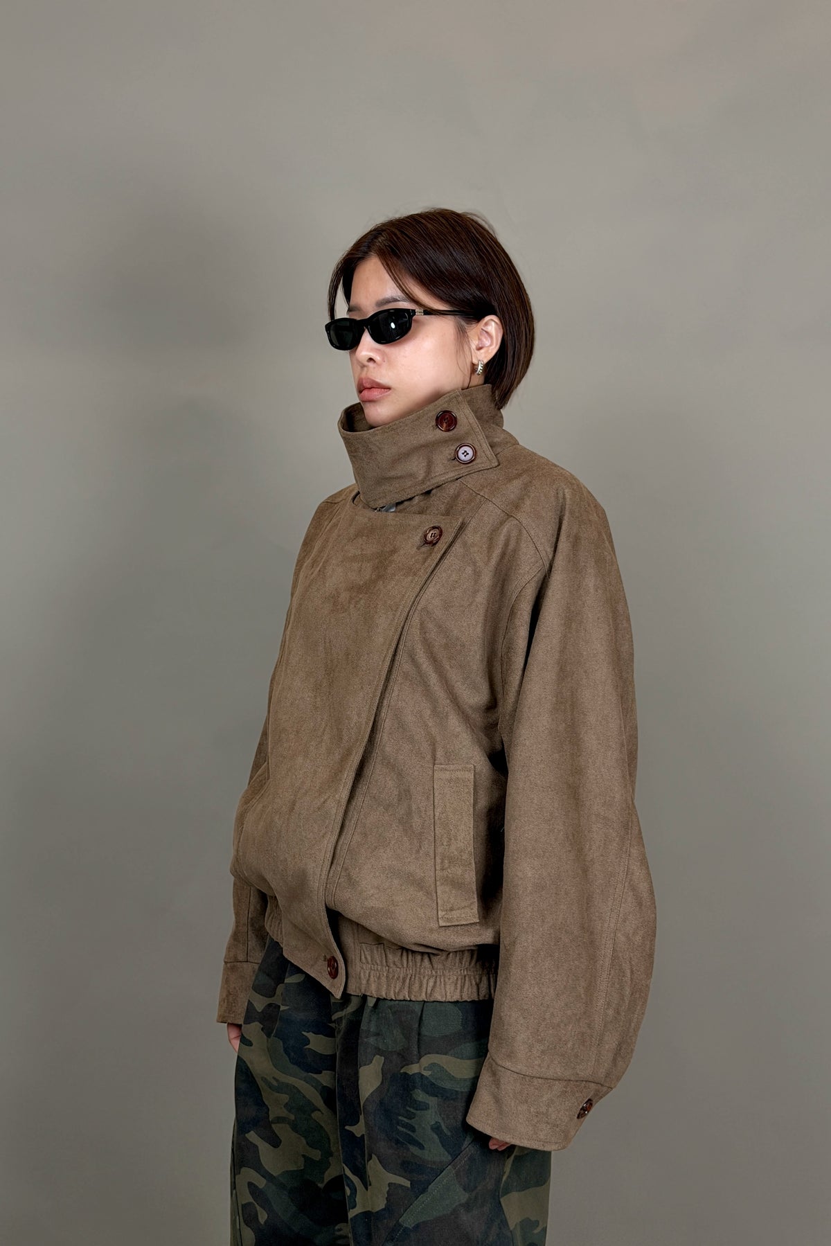 Blake Suede Funnel Bomber