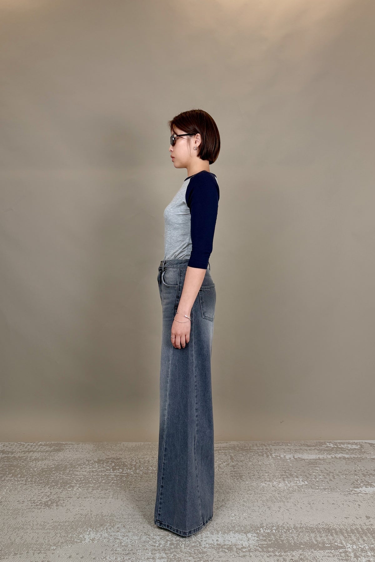 Della Grey Wash Wide Jeans