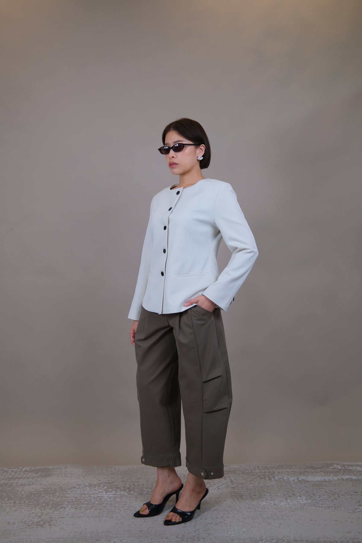 Celine Sculpted Collarless Blazer