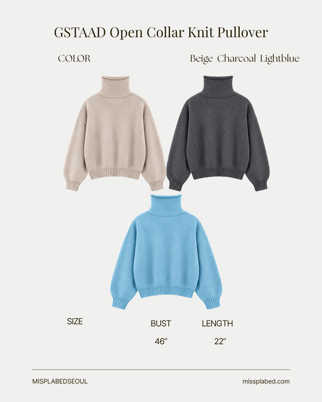 GSTAAD Open Collar Knit Pullover