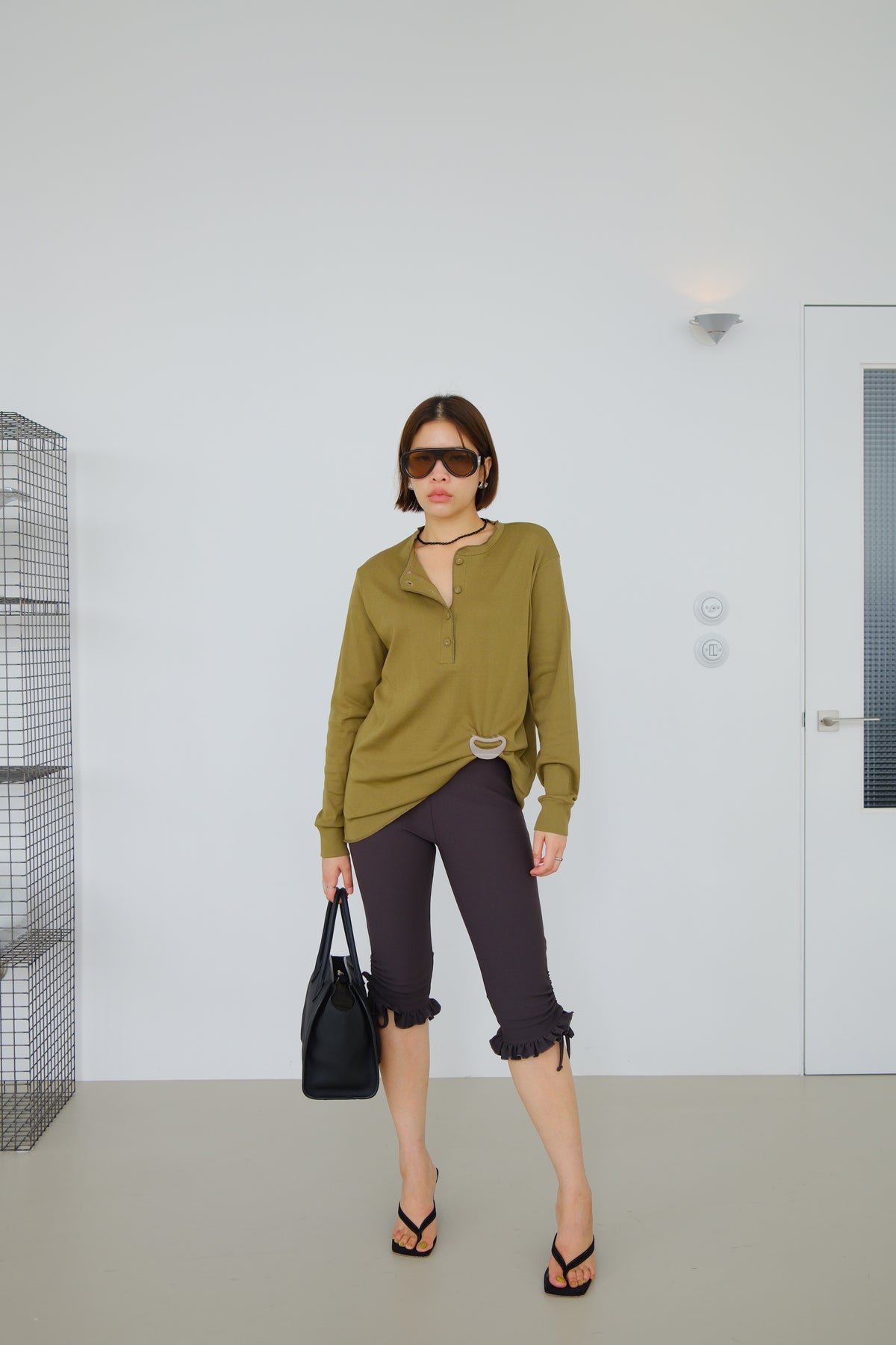 Elin Button Neck Soft Tee