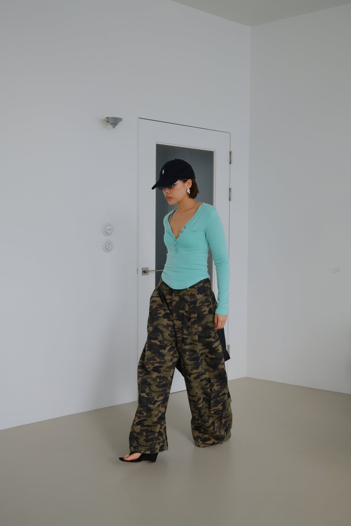 Nara Soft Button V-Neck Top