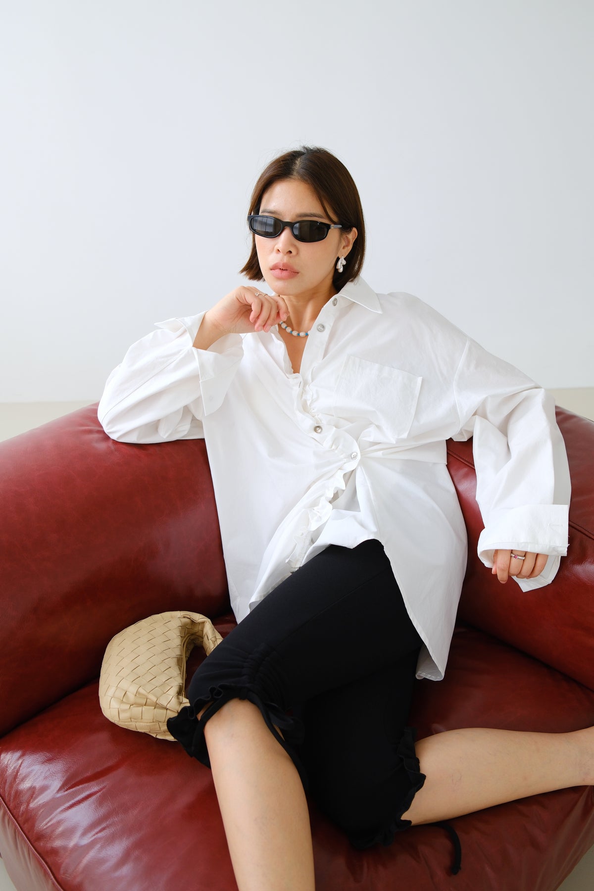Aster Ruched Oversized Shirt