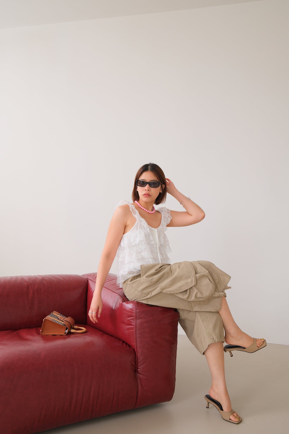 Heart-Detail Utility Cargo Shorts