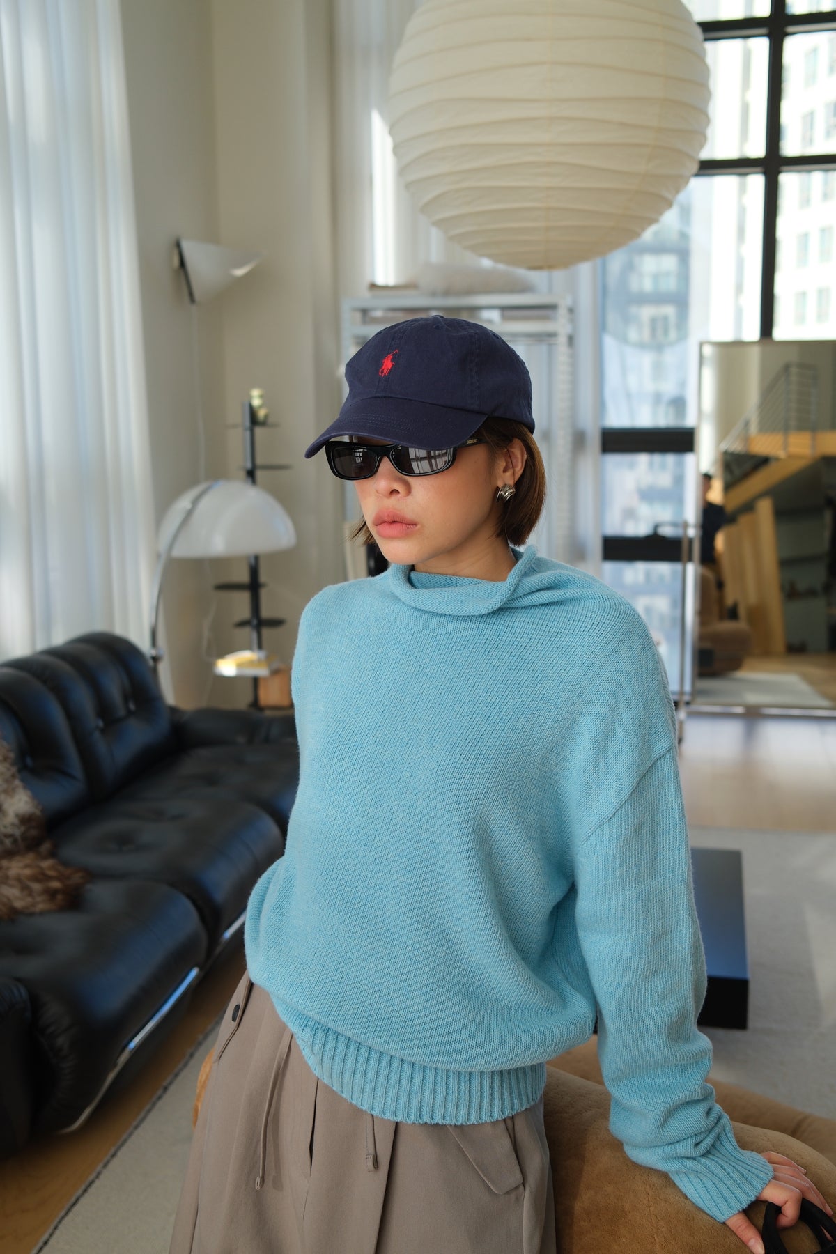 GSTAAD Open Collar Knit Pullover